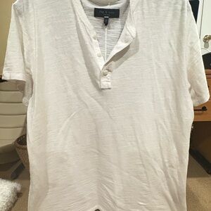 Men’s Rag & Bone White cotton/linen blend Button Down  - Large
